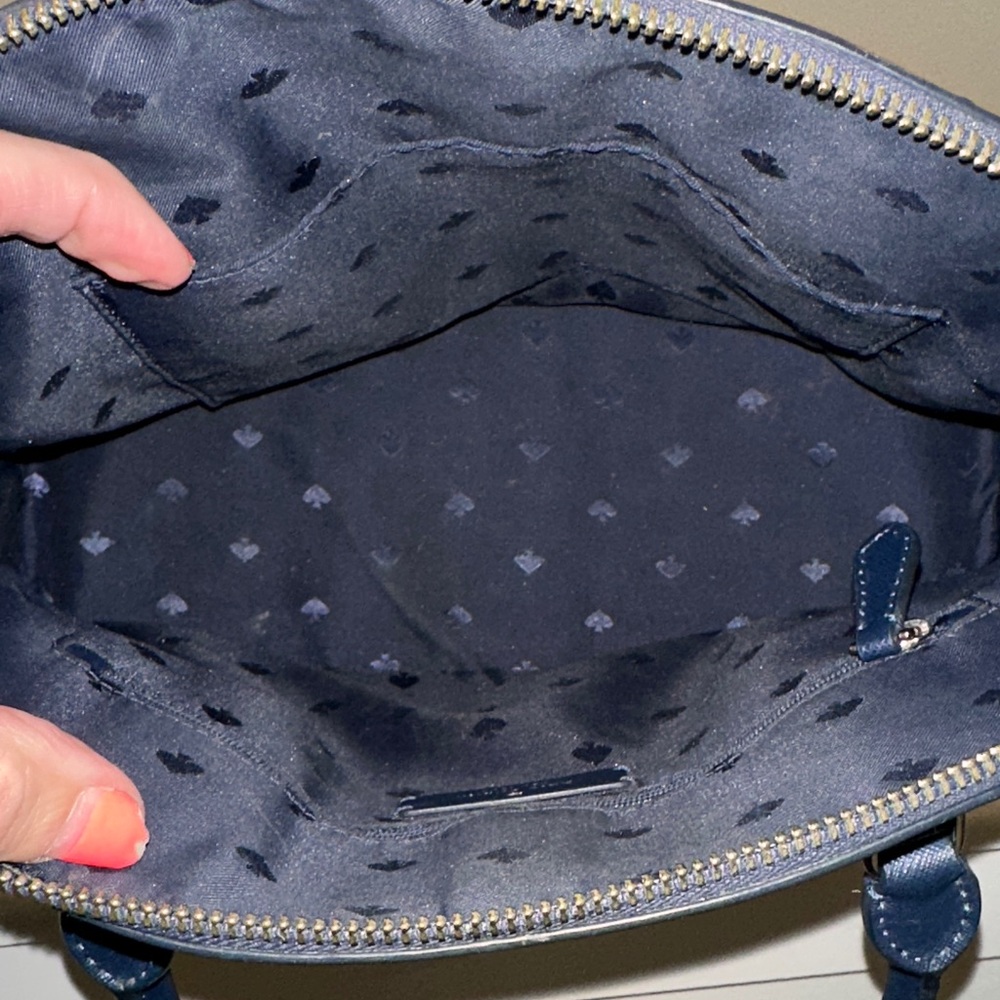 EUC Kate Spade Blue and Black Floral Satchel - Picture 4 of 4